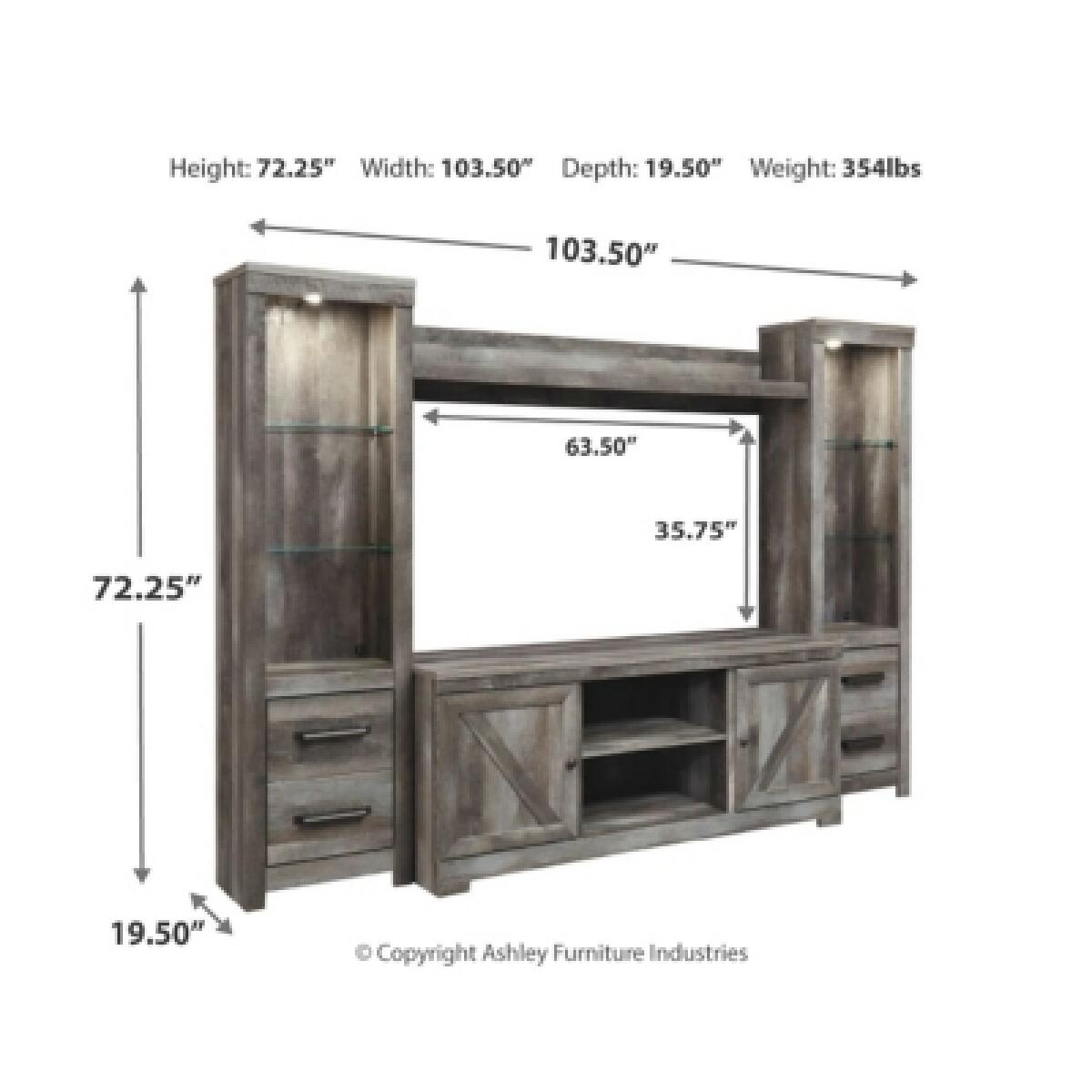 Wynnlow 4-Piece Entertainment Center Entertainment Stands Ashley Furniture 16