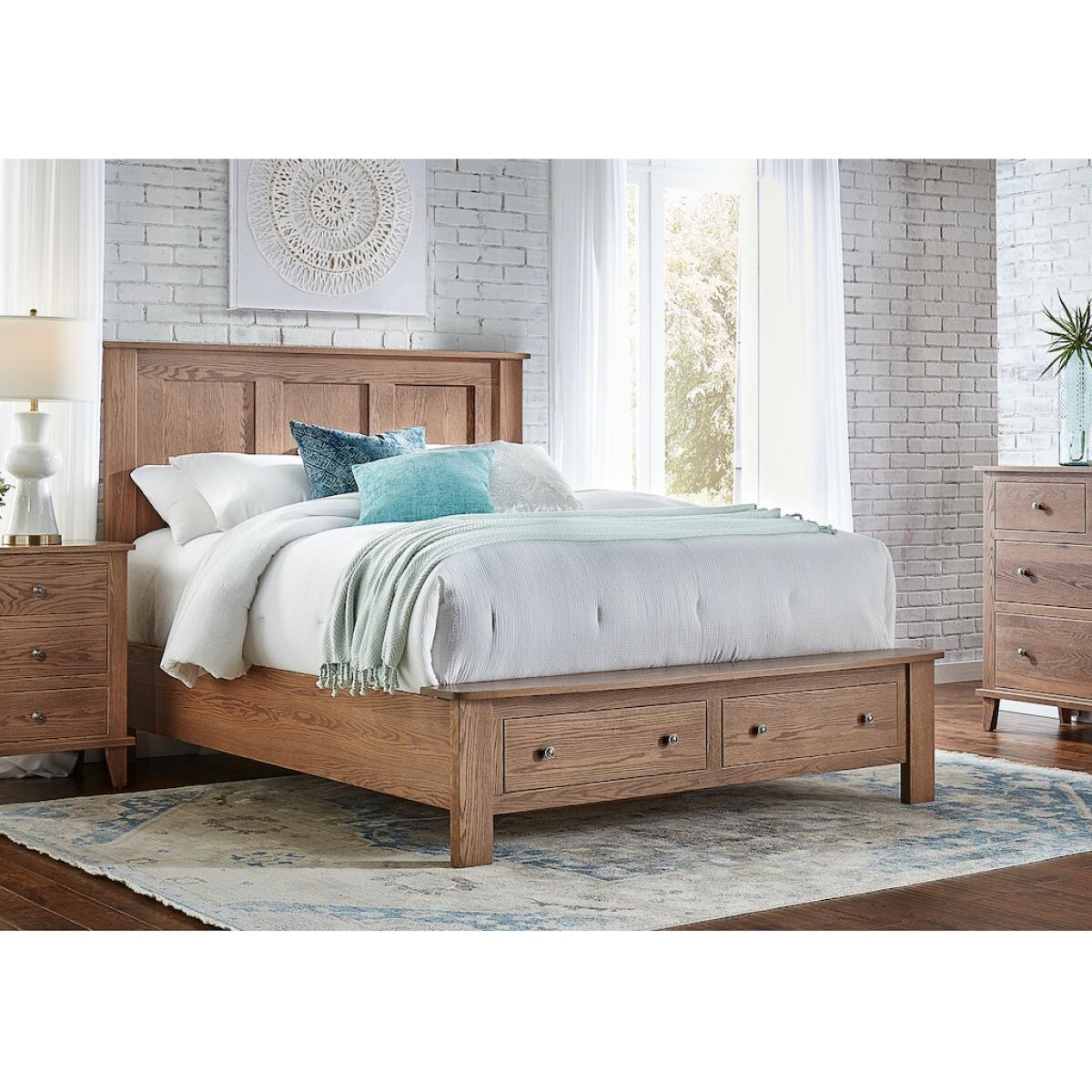 Queen Footboard Storage Bench Bed Components Amish Esentials 2