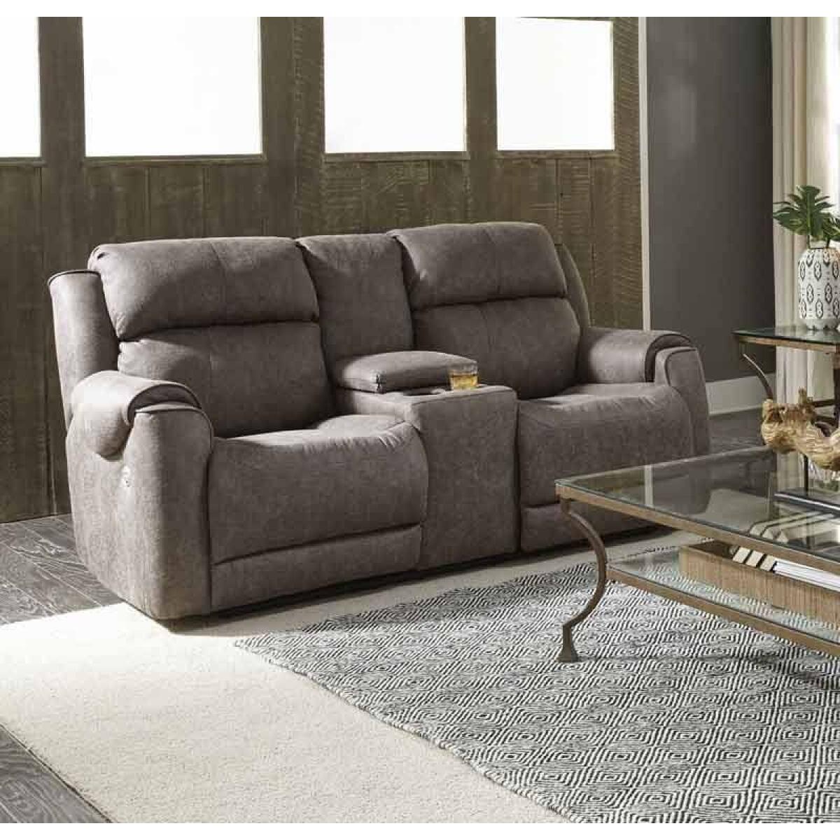 Safe Bet Power Headrest Sofa w/Console Loveseats Customizable 4