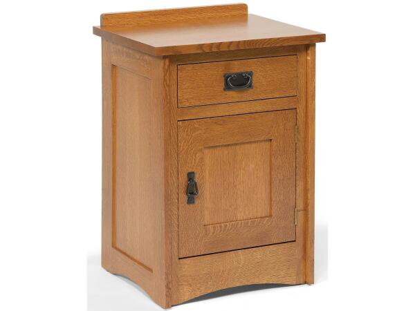 1-Drawer Mission-Style Nightstand with 1 Door Nightstands Customizable