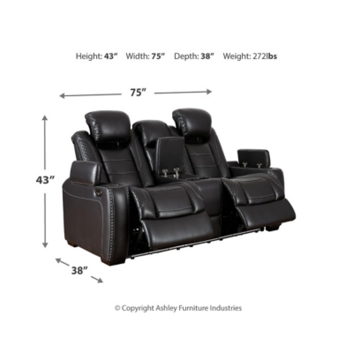 Party Time Power Reclining Loveseat with Console Loveseats Ashley Furniture 23