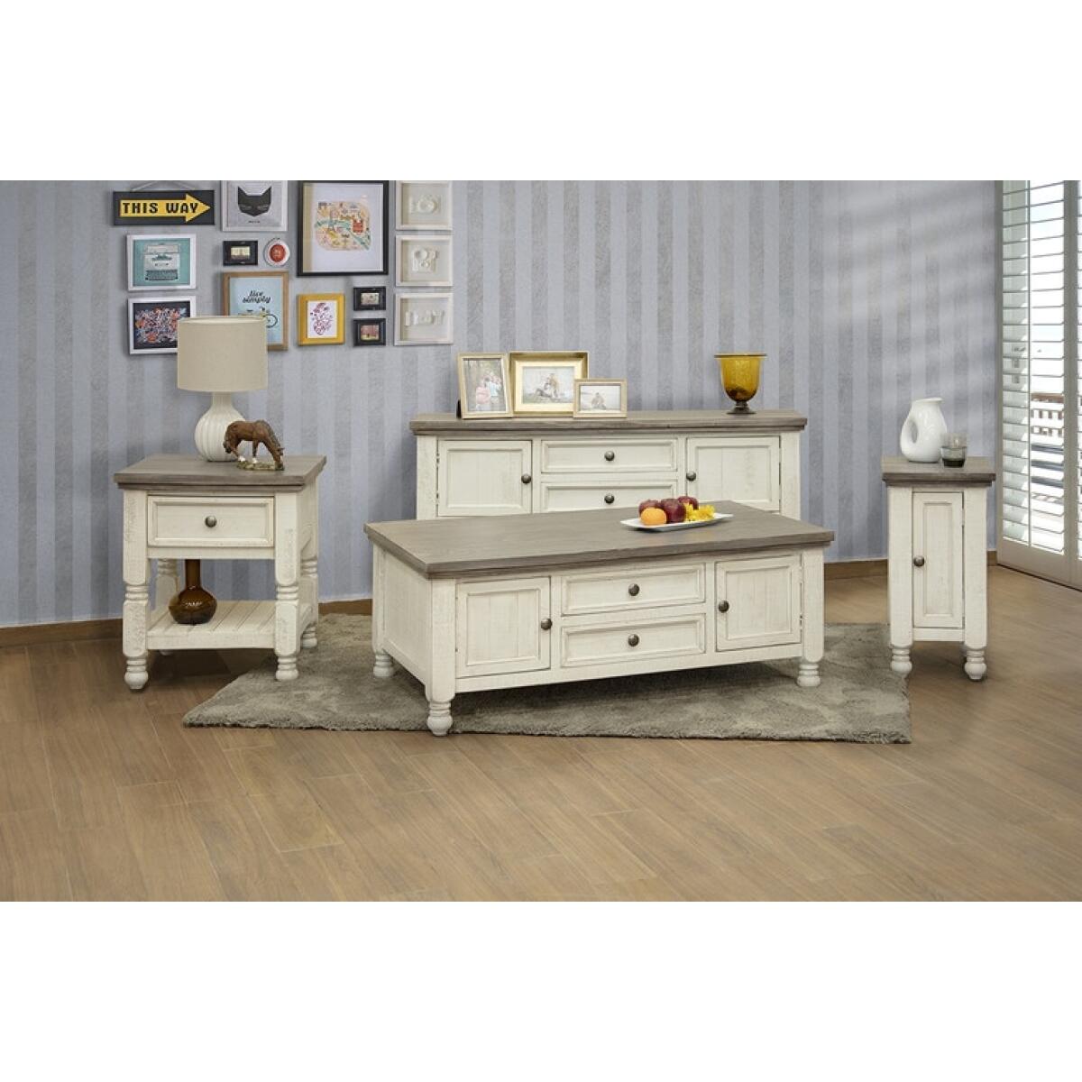 Stone 4 Drawers Cocktail Table IFD4691CKT Cocktail & Coffee Tables International Furniture Direct 5