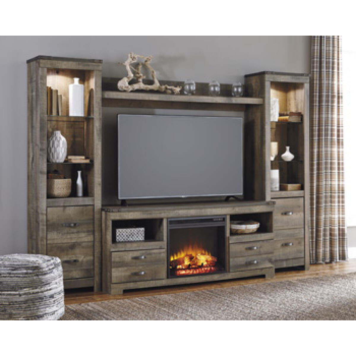 Trinell 4-Piece Entertainment Center with Electric Fireplace Fireplaces Ashley Furniture 5