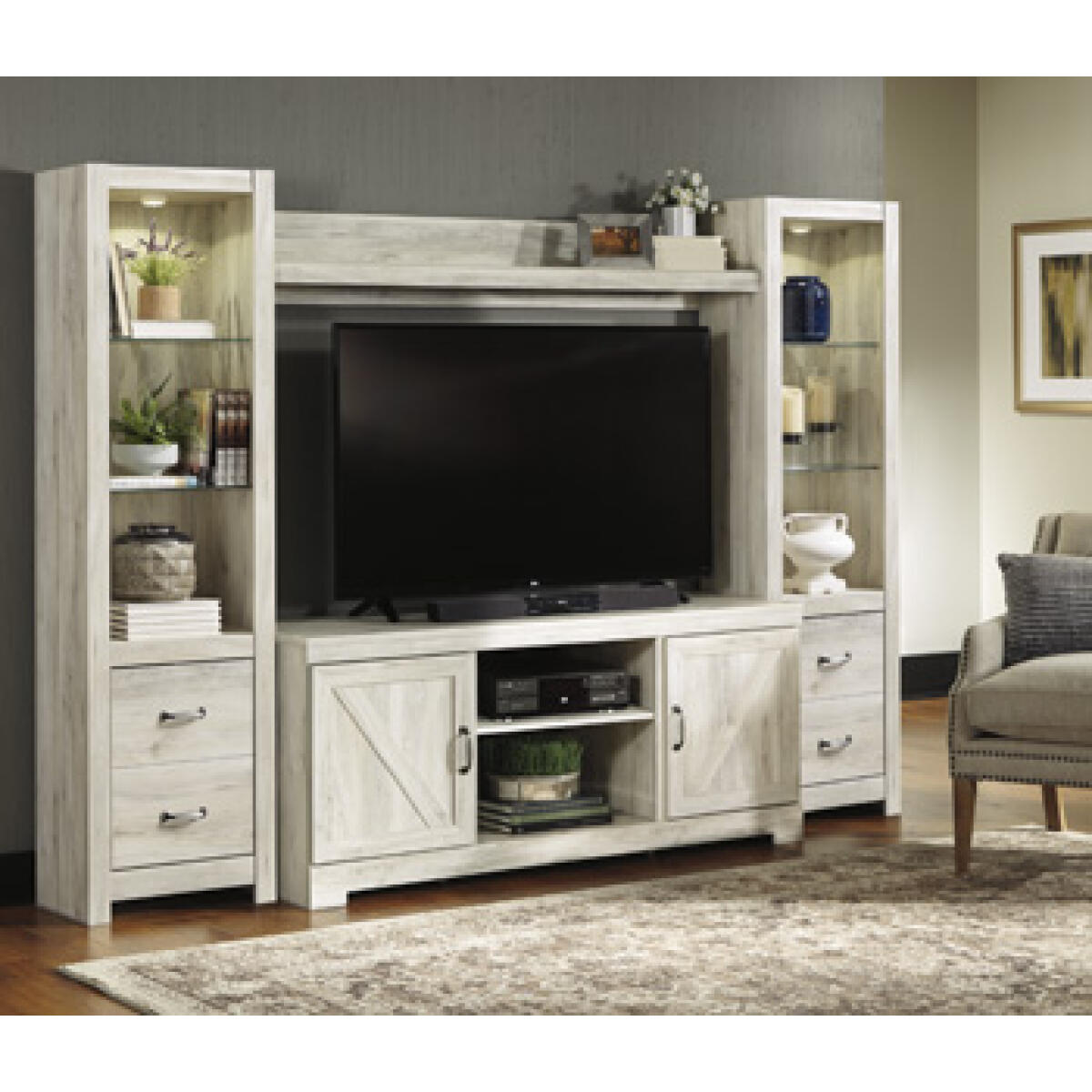 Bellaby 4-Piece Entertainment Center Entertainment Stands Ashley Furniture 10