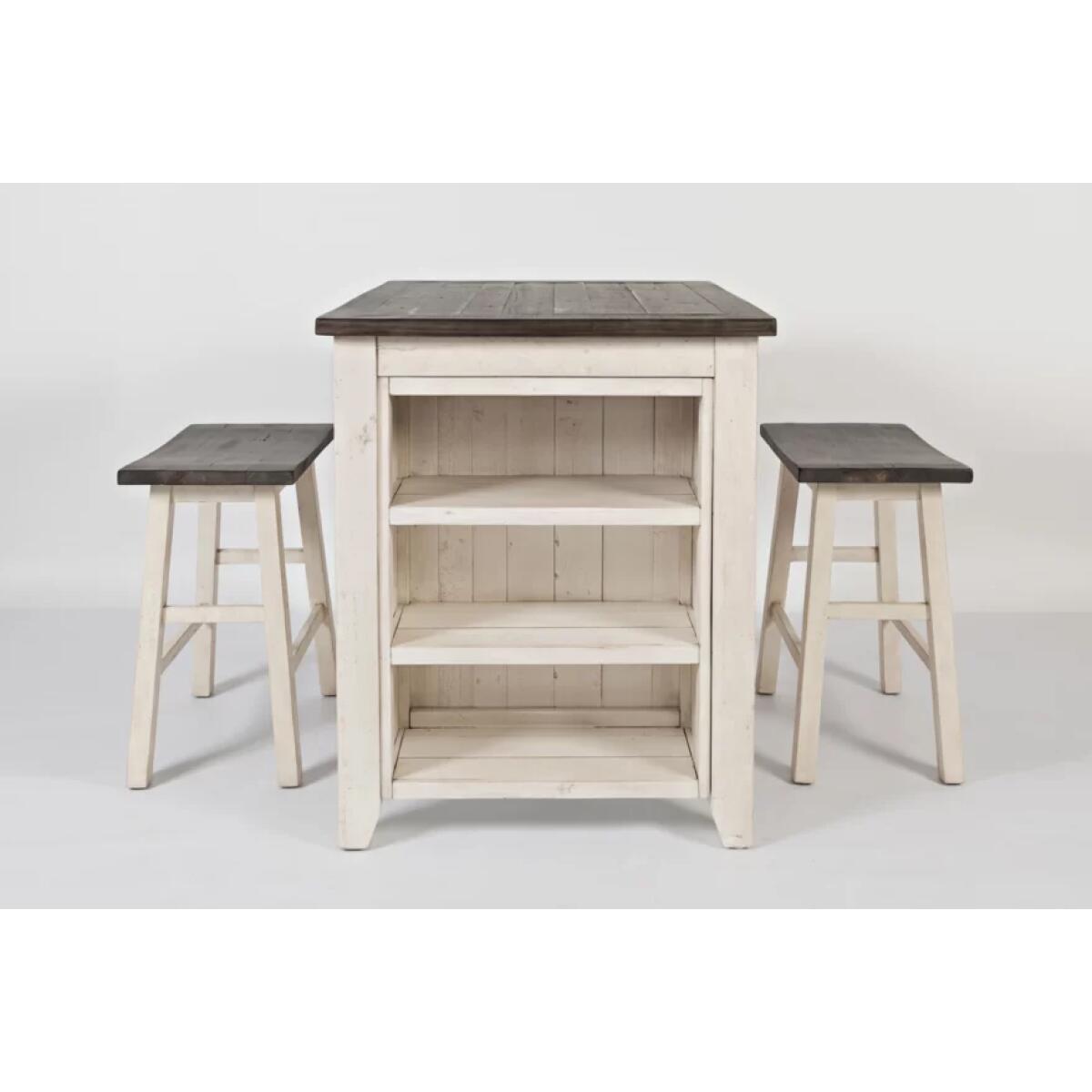 Madison County 3 Piece Counter Height Table Set Vintage White Finish Dining Sets Jofran 7