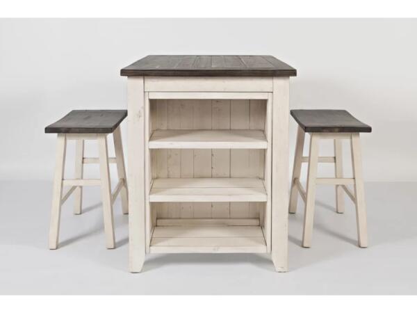 Madison County 3 Piece Counter Height Table Set Vintage White Finish Dining Sets Jofran