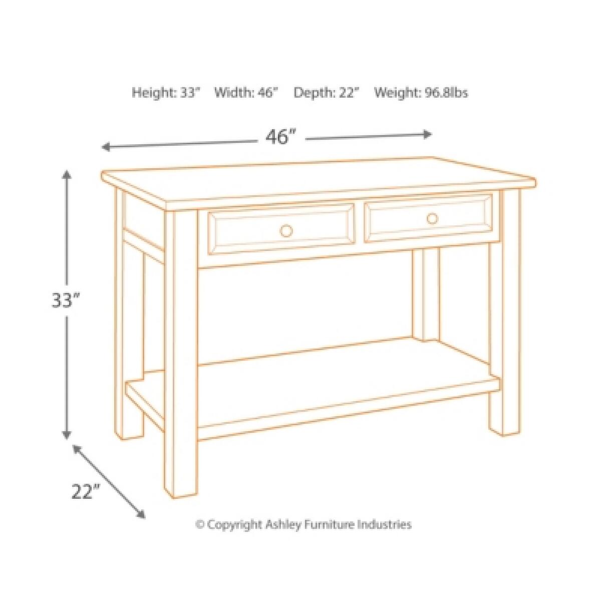 Tyler Creek Sofa/Console Table Sofa Tables Ashley Furniture 22