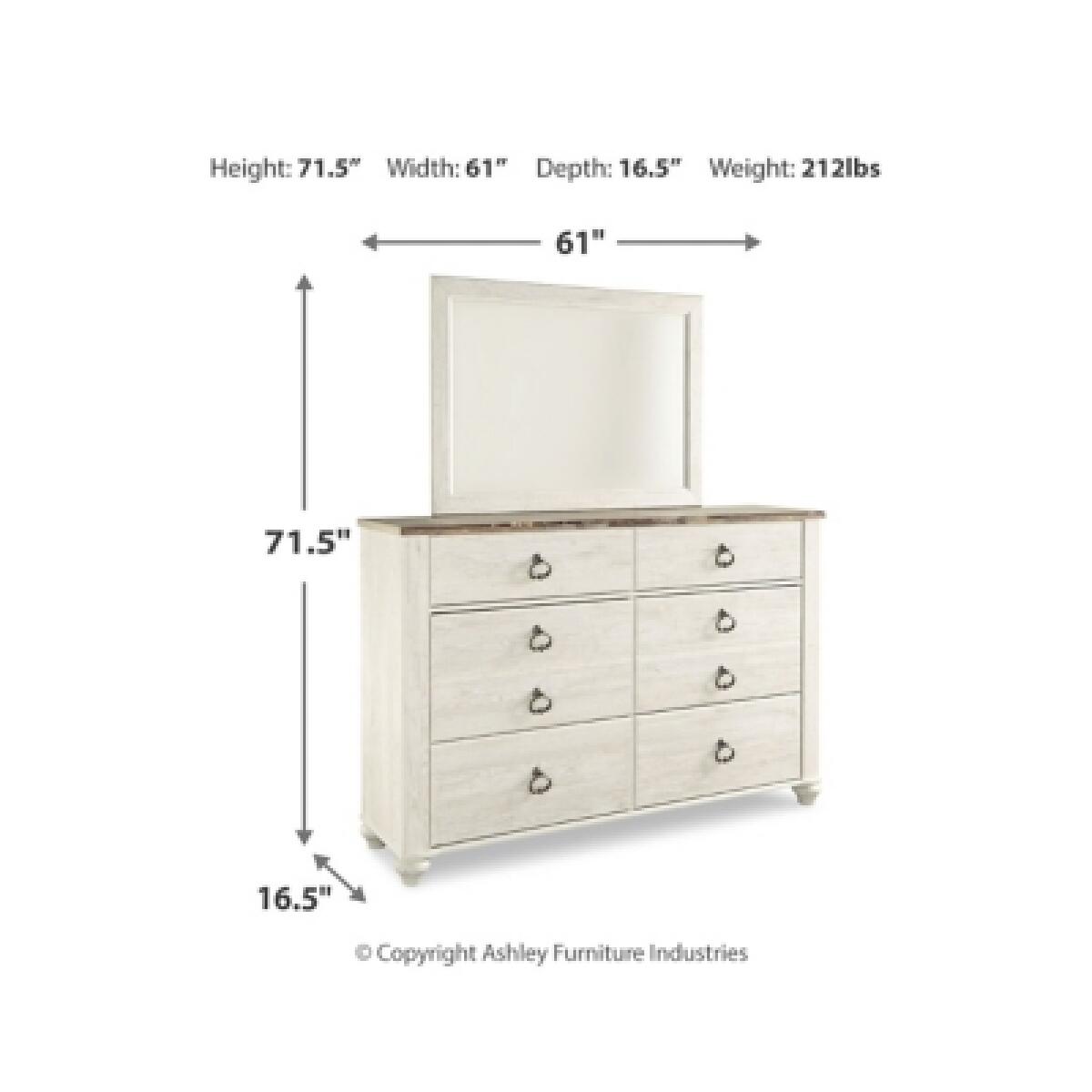 Willowton Dresser and Mirror Dressers Ashley Furniture 9