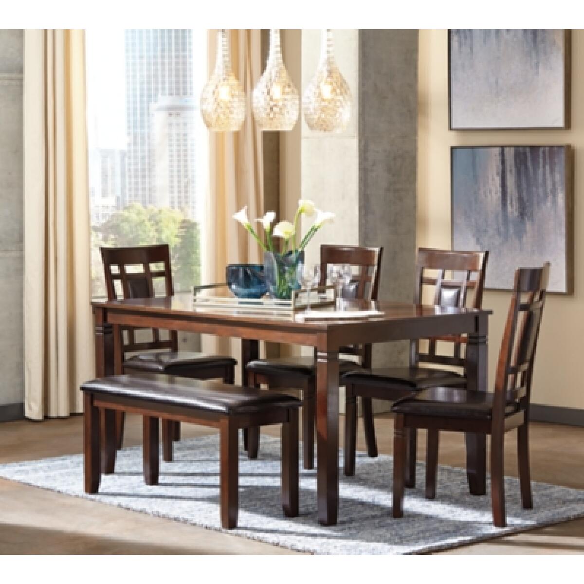 Bennox Dining Table and Chairs with Bench (Set of 6) Dining Tables Ashley Furniture 13