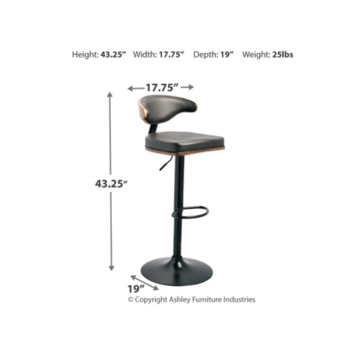 Bellatier Adjustable Height Bar Stool Barstools Ashley Furniture 13