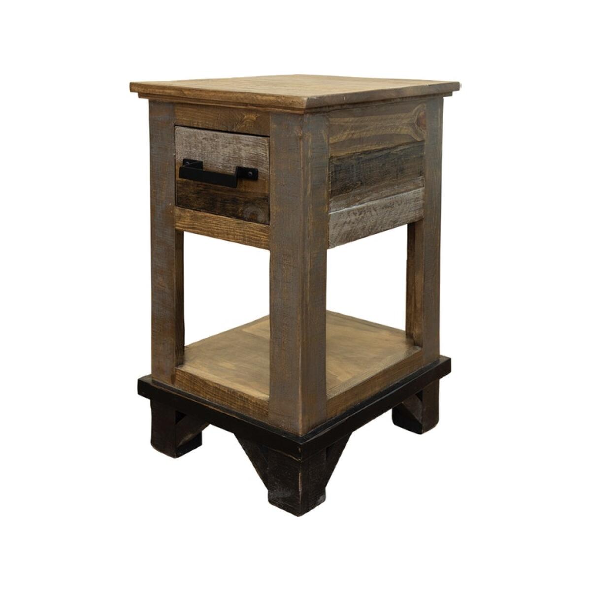 Loft Brown Chair Side Table 1 Drawer IFD6441CST Chairside Tables International Furniture Direct 2