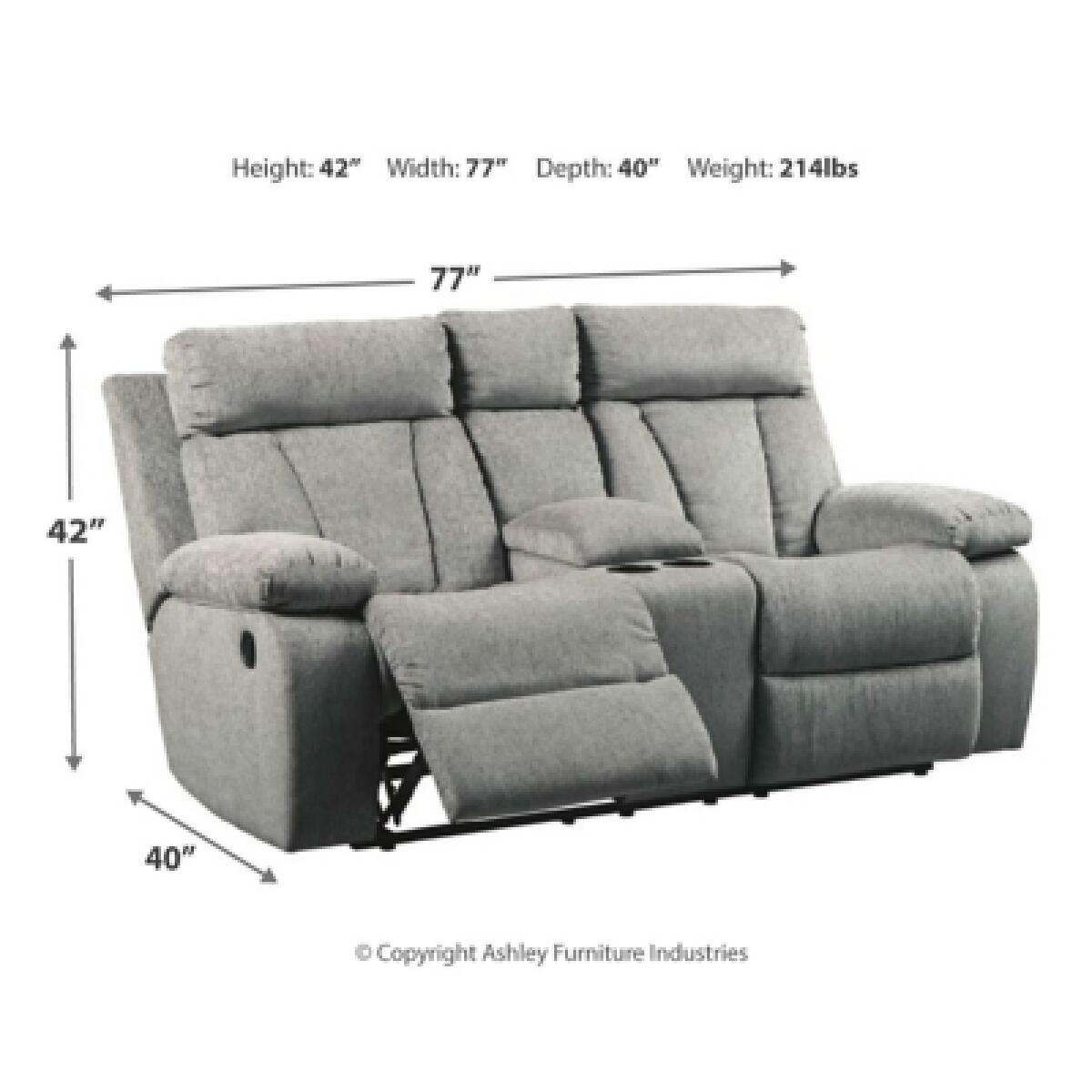 Mitchiner Reclining Loveseat with Console Loveseats Ashley Furniture 26