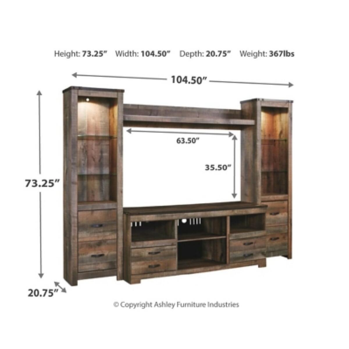 Trinell 4-Piece Entertainment Center Entertainment Stands Ashley Furniture 8