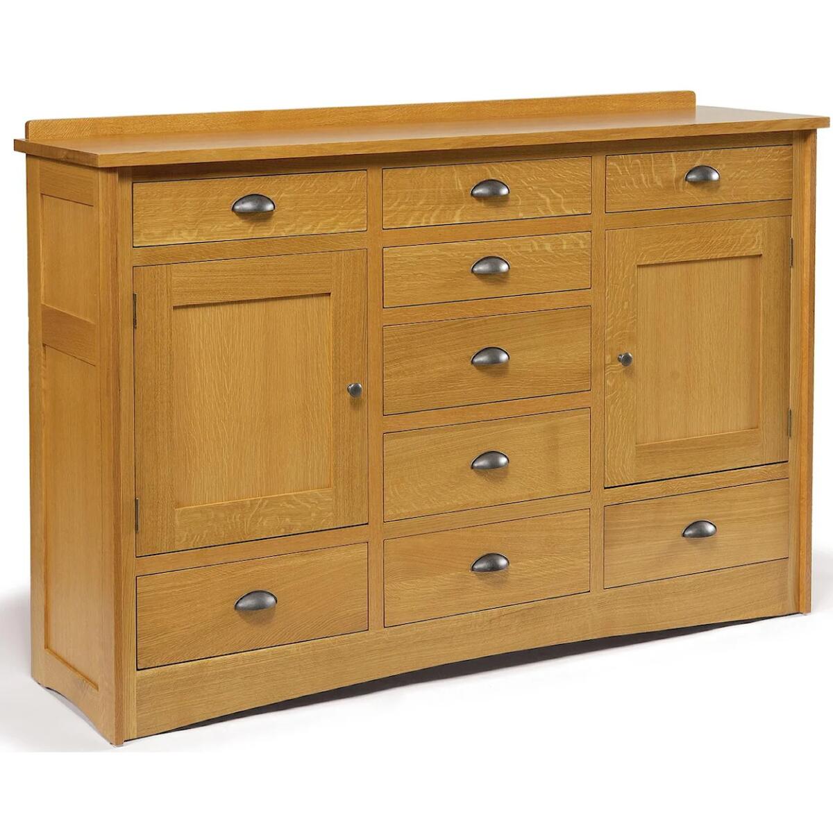 9-Drawer Solid Wood Triple Dresser with 2 Doors Dressers Customizable 2