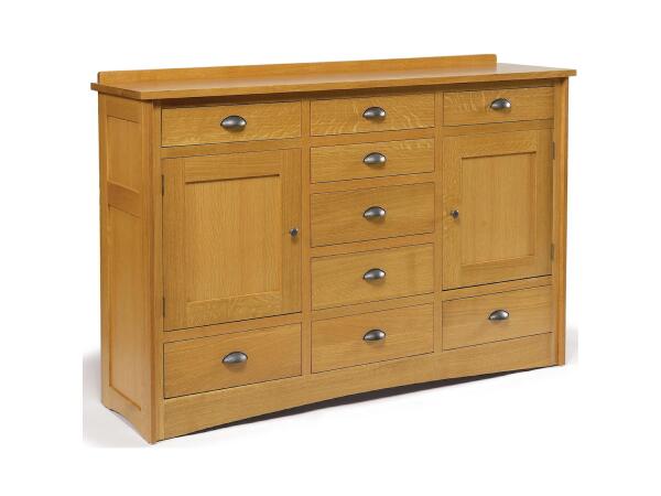 9-Drawer Solid Wood Triple Dresser with 2 Doors Dressers Customizable