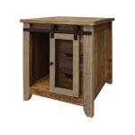 9661 Antique 3 Drawers, 1 Door End Table