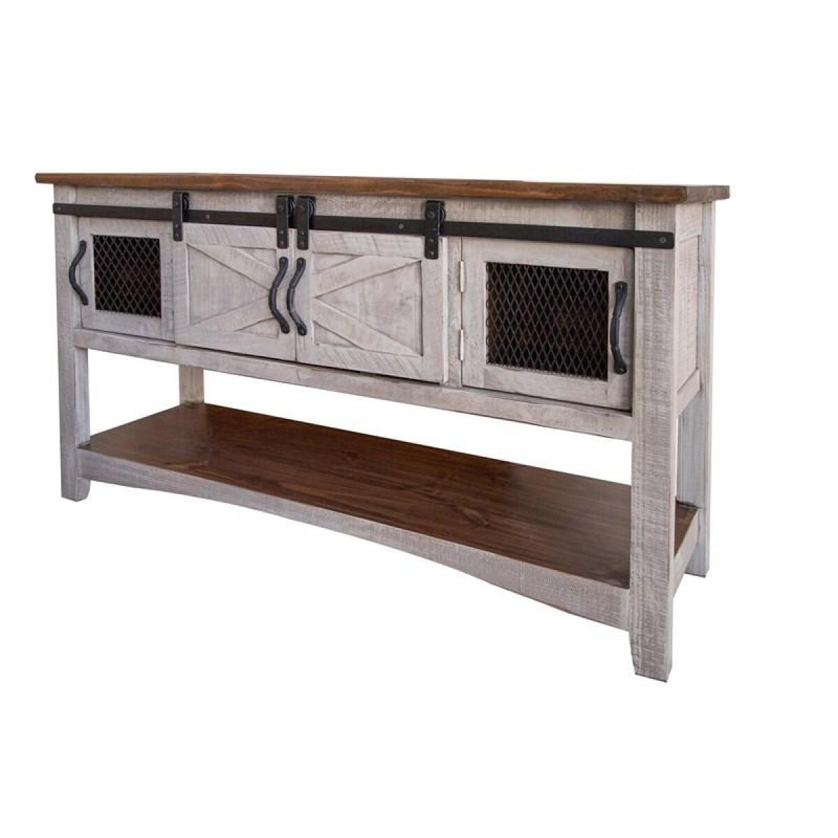 Pueblo Gray Sofa Table 4 Doors Sofa Tables International Furniture Direct 3