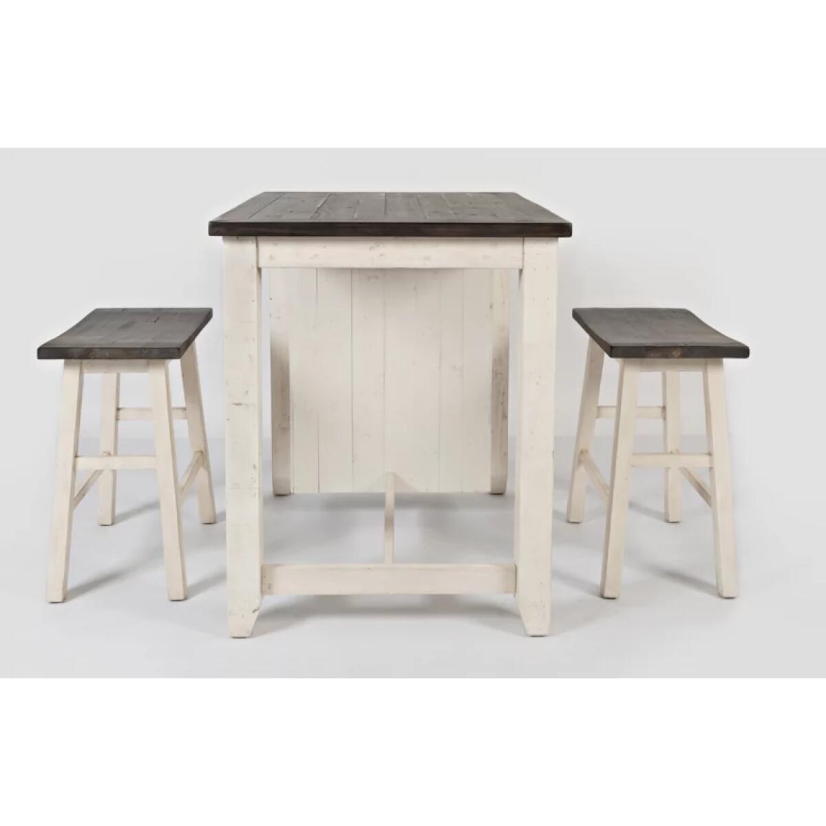 Madison County 3 Piece Counter Height Table Set Vintage White Finish Dining Sets Jofran 10