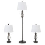 Brycestone Floor Lamp with 2 Table Lamps Lighting Ashley Furniture 13