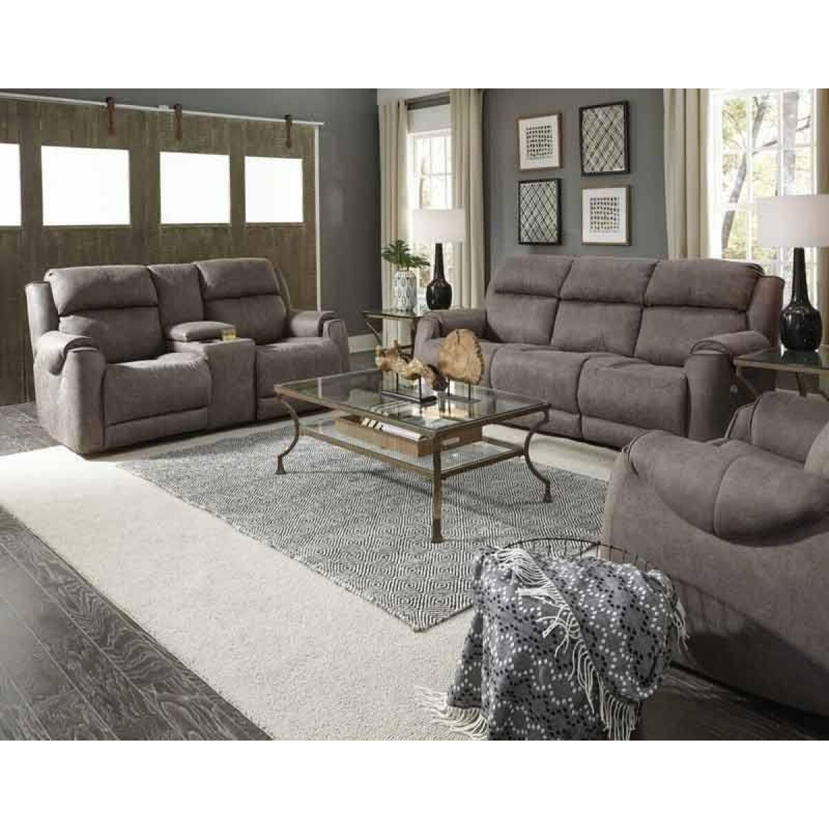 Safe Bet Power Headrest Sofa w/Console Loveseats Customizable 5