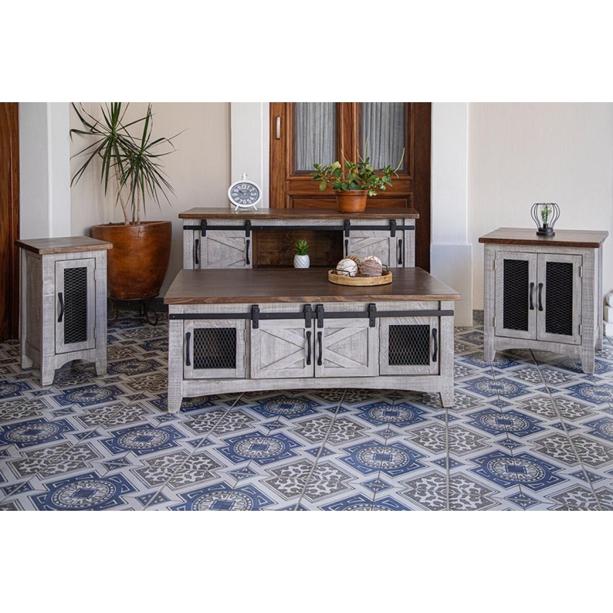 Pueblo Gray Chair Side Table 1 Door Chairside Tables International Furniture Direct 4