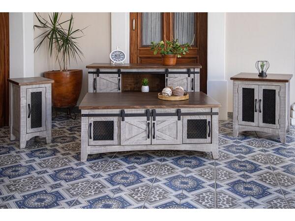 Pueblo Gray Chair Side Table 1 Door Chairside Tables International Furniture Direct 6