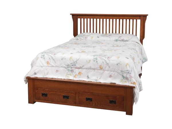 Queen Storage Bed with 2 Footboard End Drawers Beds Customizable