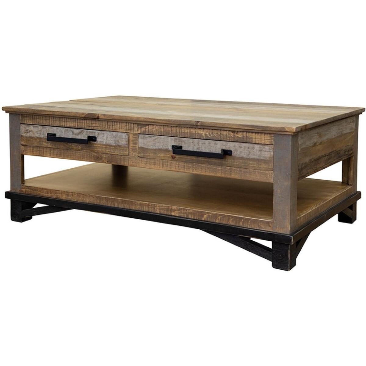 Loft Brown Cocktail Table with 4 Drawers IFD6441CKT Cocktail & Coffee Tables International Furniture Direct 2