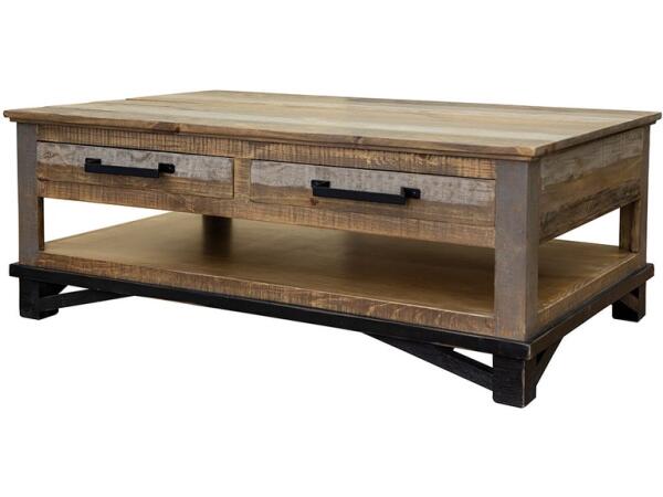 Loft Brown Cocktail Table with 4 Drawers IFD6441CKT Cocktail & Coffee Tables International Furniture Direct