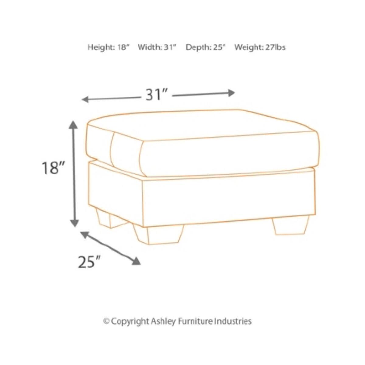 Darcy Ottoman Ottomans & Poufs Ashley Furniture 12