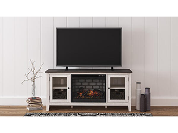 Dorrinson 60″ TV Stand with Electric Fireplace Fireplaces Ashley Furniture