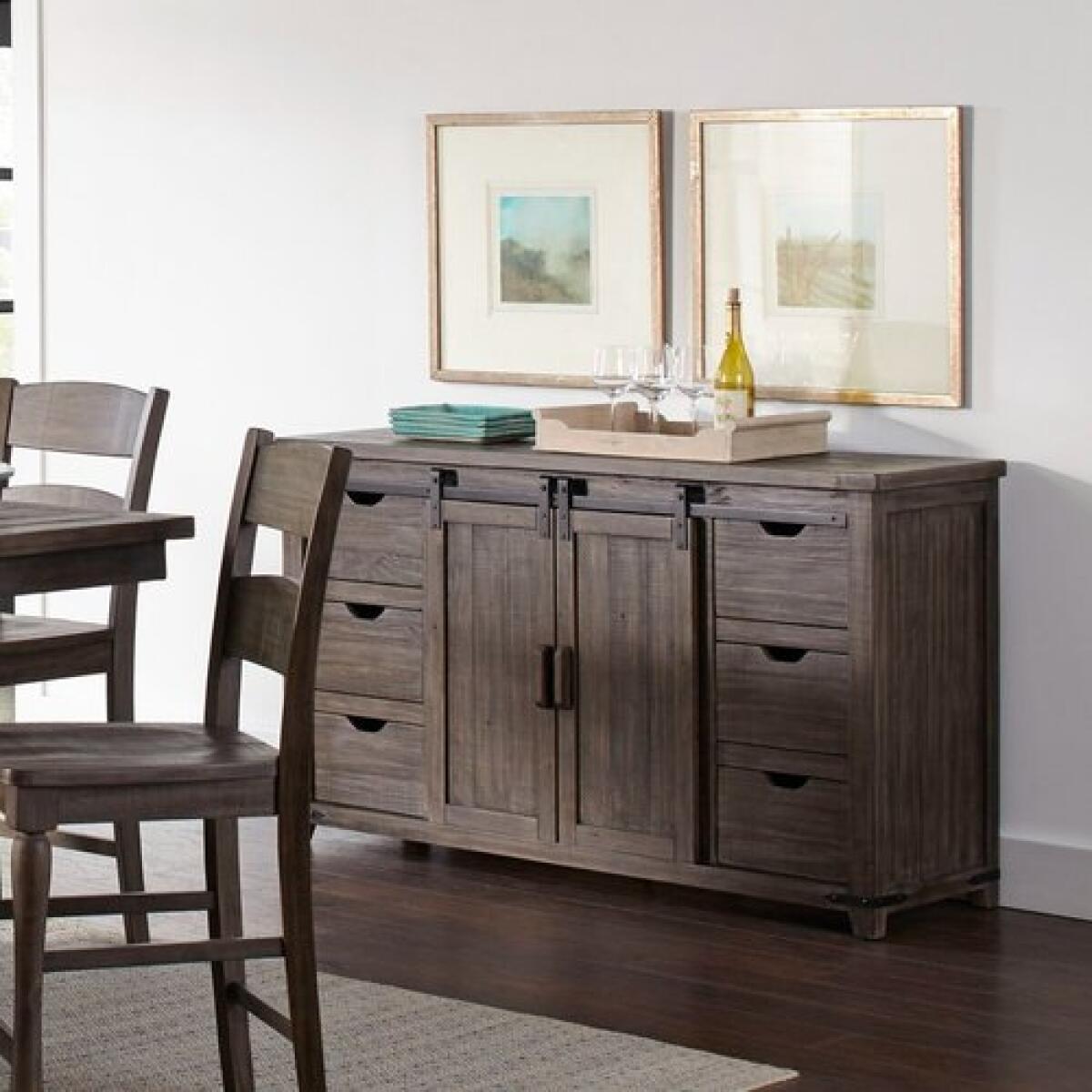 Madison County 60″ Barn Door Server Dining Storage Customizable 5