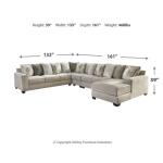 Ardsley 5-Piece Sectional with Chaise Sectionals Ashley Furniture 33
