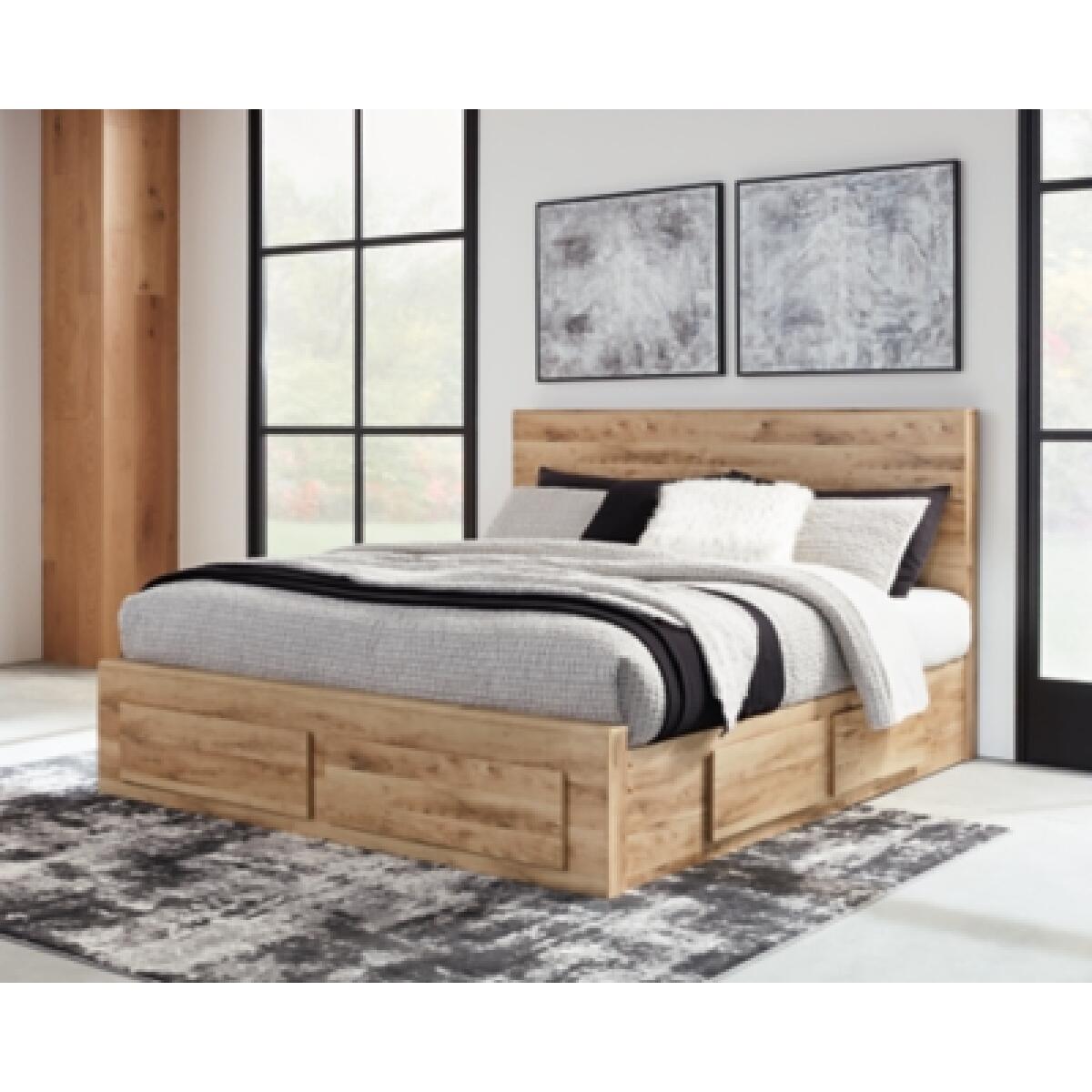 Hyanna Queen Panel Storage Bed with 2 Under Bed Storage Drawer Beds Ashley Furniture 11