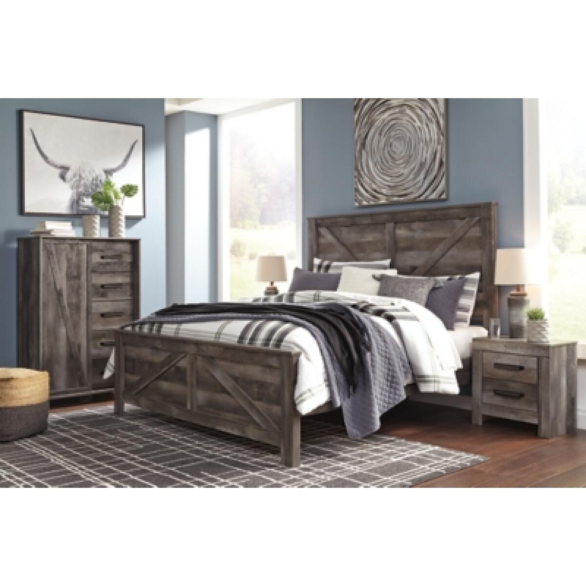 Wynnlow King Crossbuck Panel Bed Beds Ashley Furniture 19