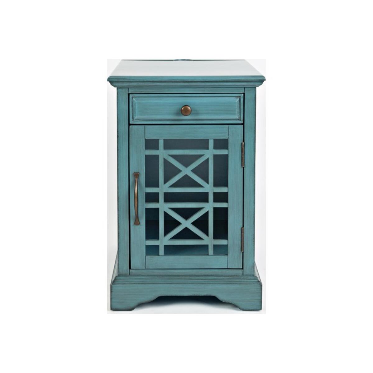 Craftsman Teal Power Chairside Table End tables Customizable 5
