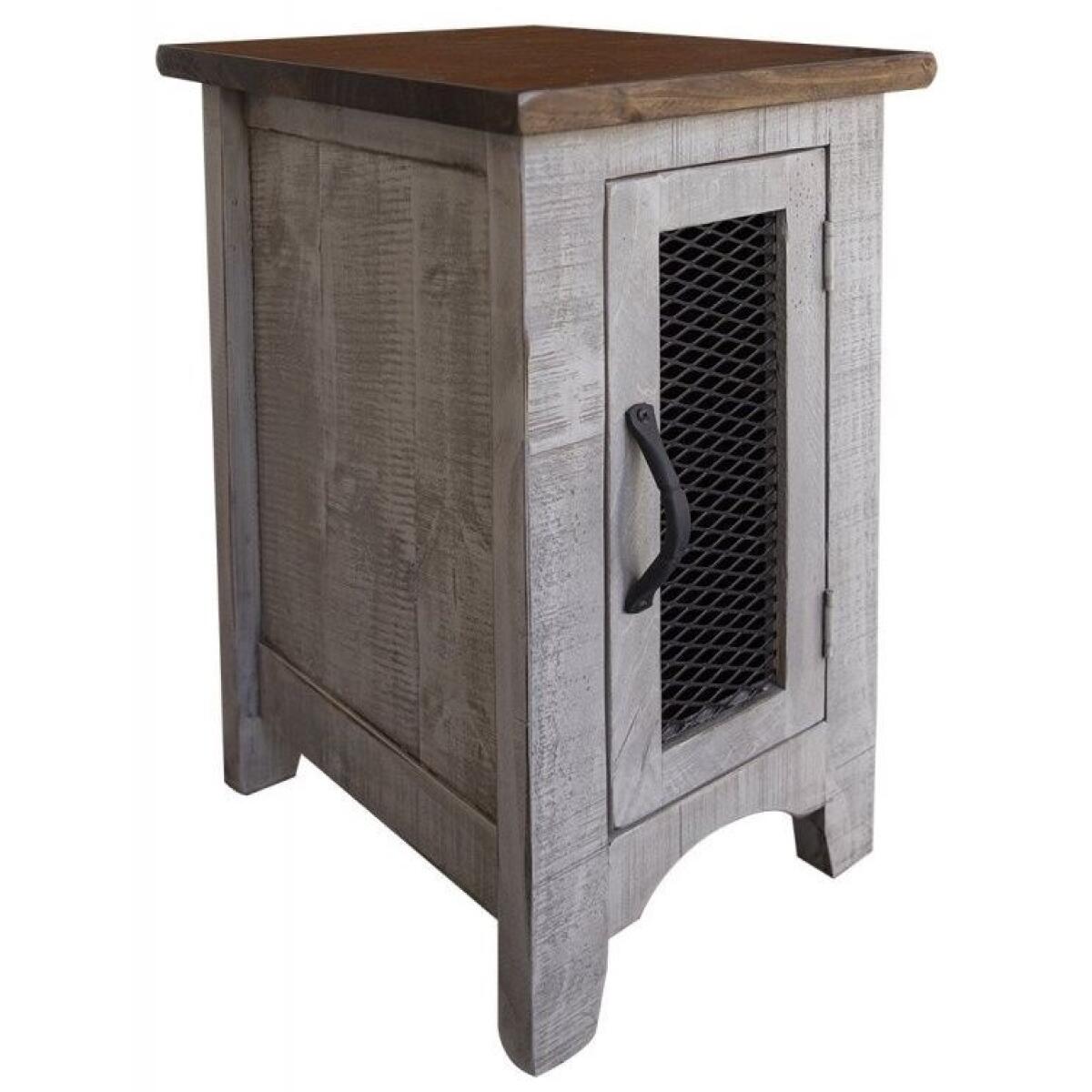 Pueblo Gray Chair Side Table 1 Door Chairside Tables International Furniture Direct 3
