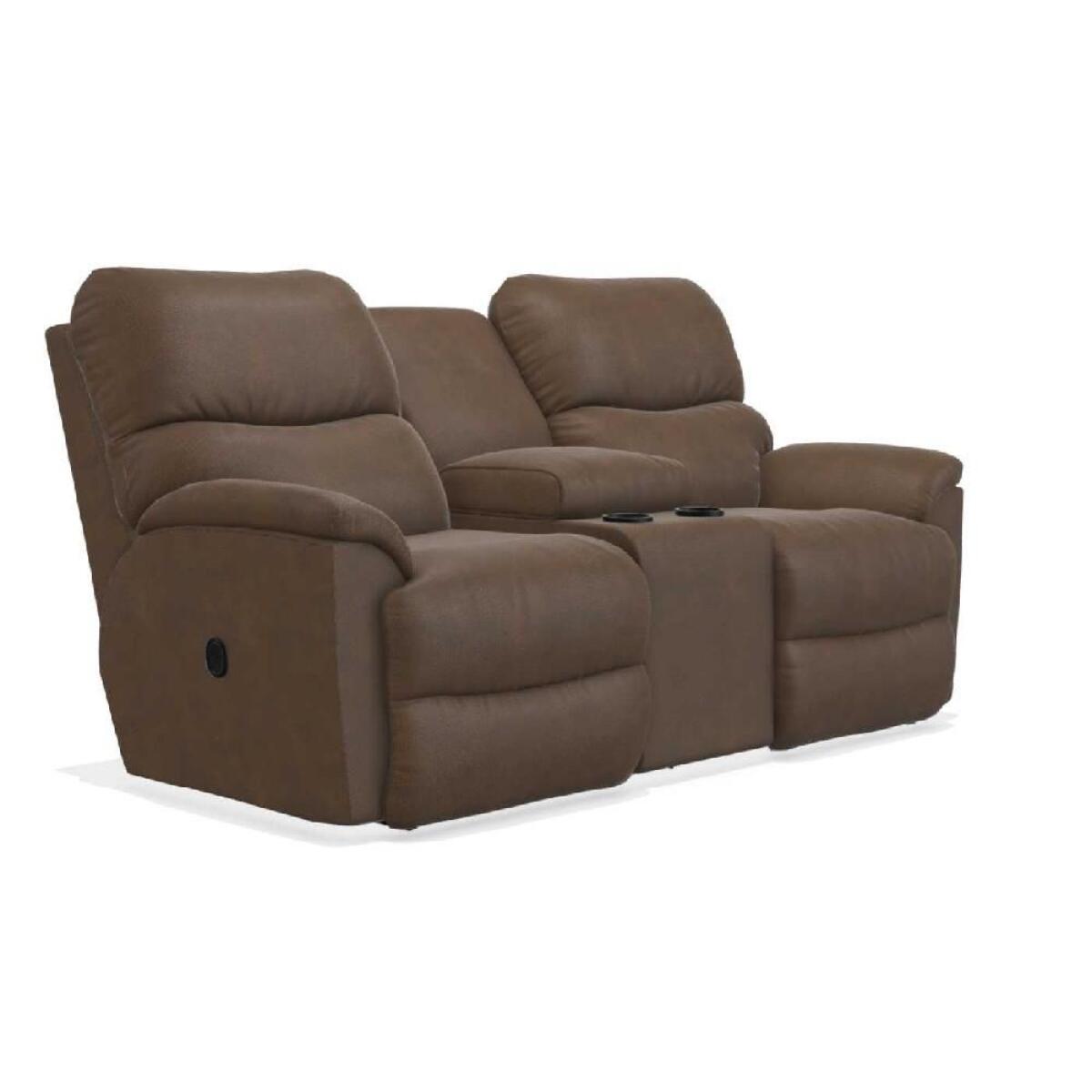 Trouper Reclining Loveseat w/ Console Loveseats Customizable 3