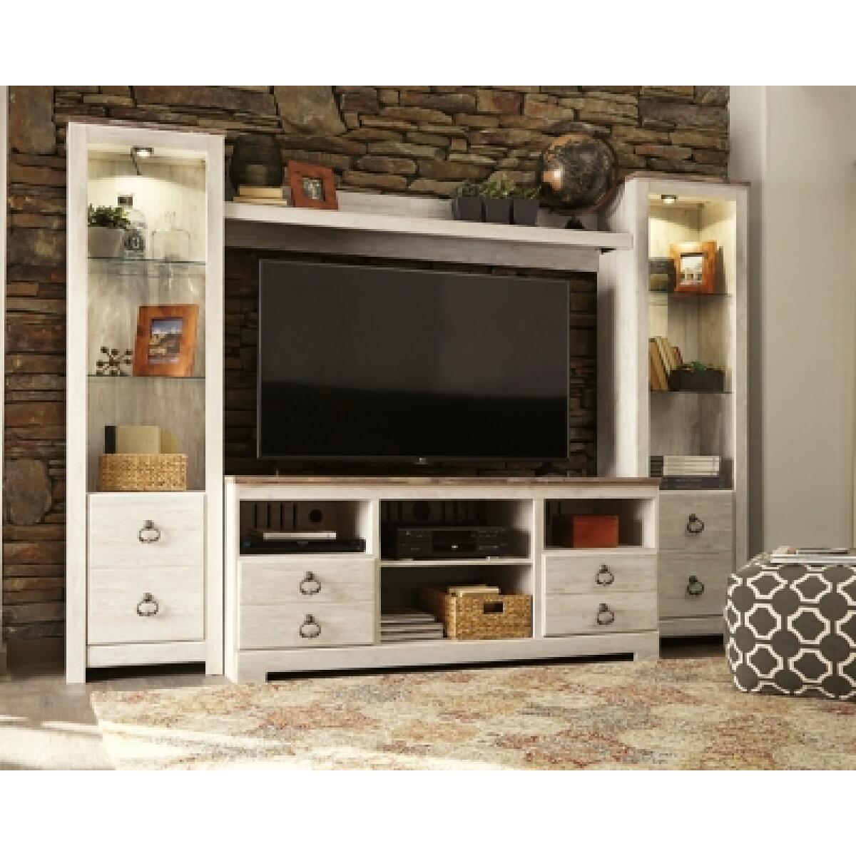 Willowton 4-Piece Entertainment Center Entertainment Stands Ashley Furniture 6