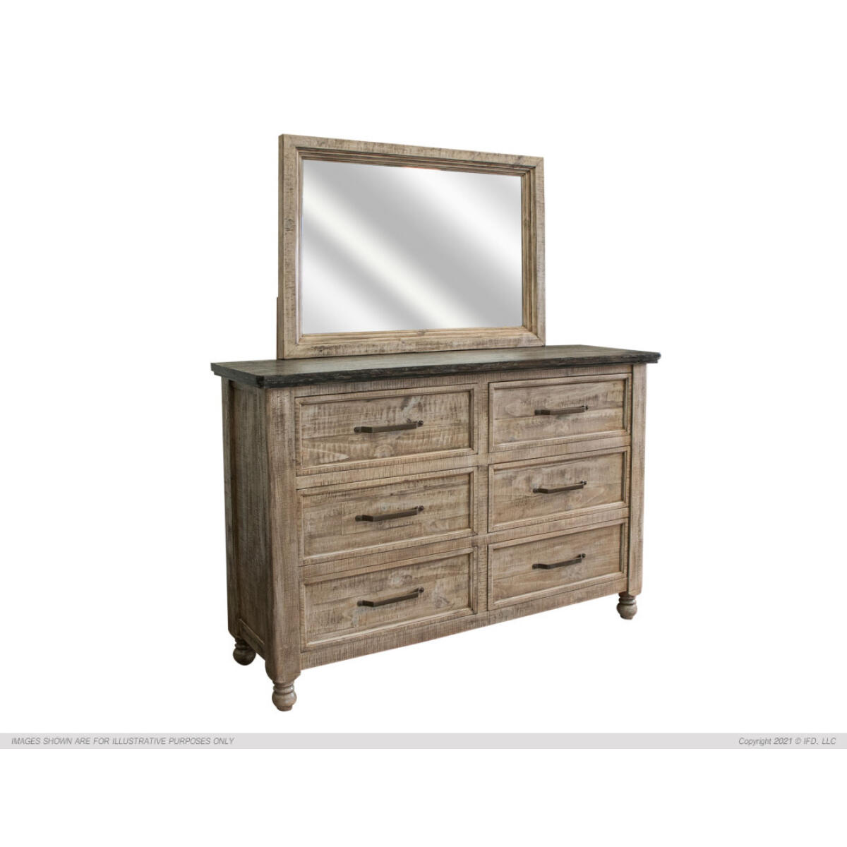 Natural Stone Sand Drift/Deep Brown Dresser Dressers International Furniture Direct 2
