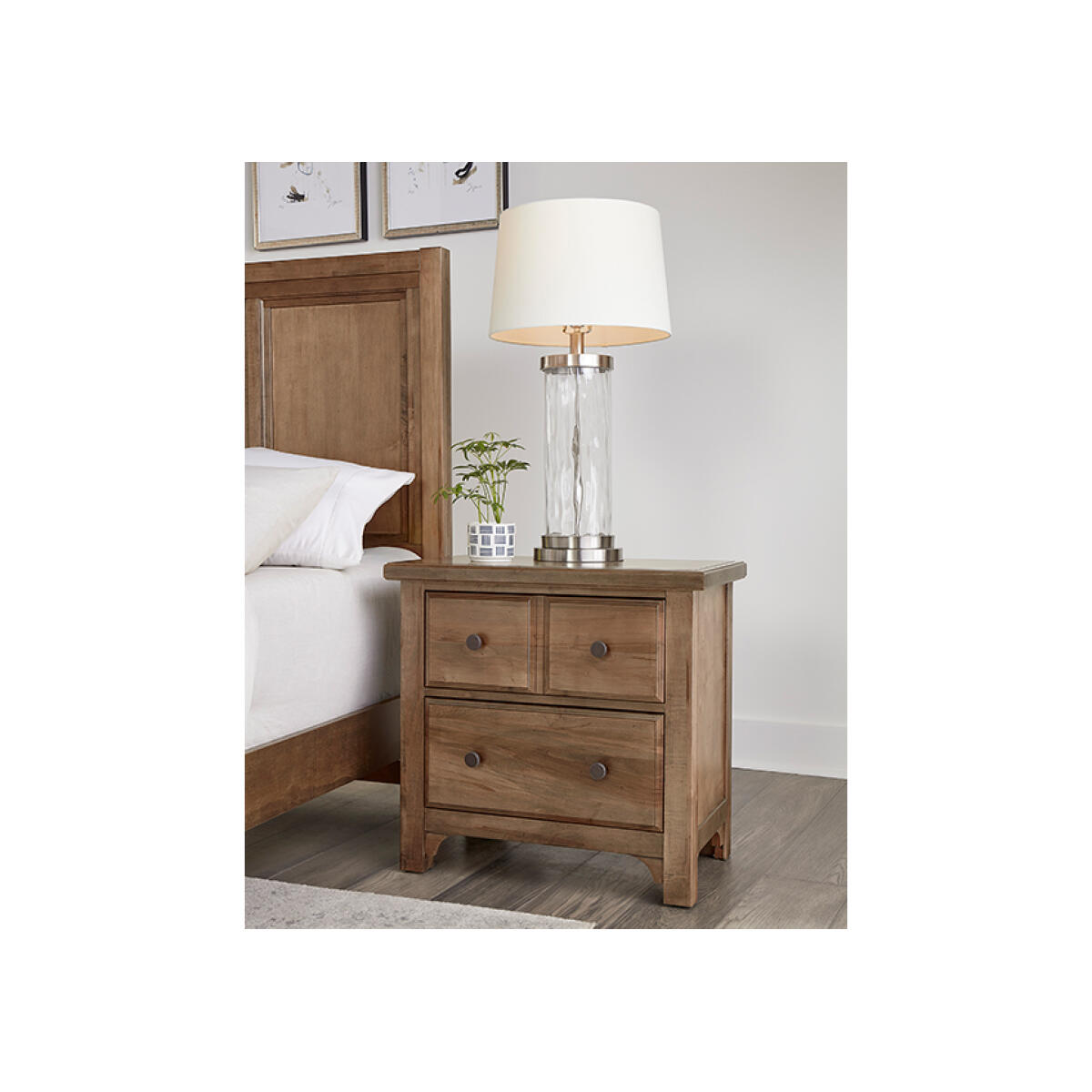 Cool Farmhouse 2 Drawer Nightstand Natural CF Nightstands 6