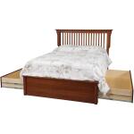 Daniel’s Amish Mission Queen Pedestal Bed W/ Storage Drawer Beds Customizable 6