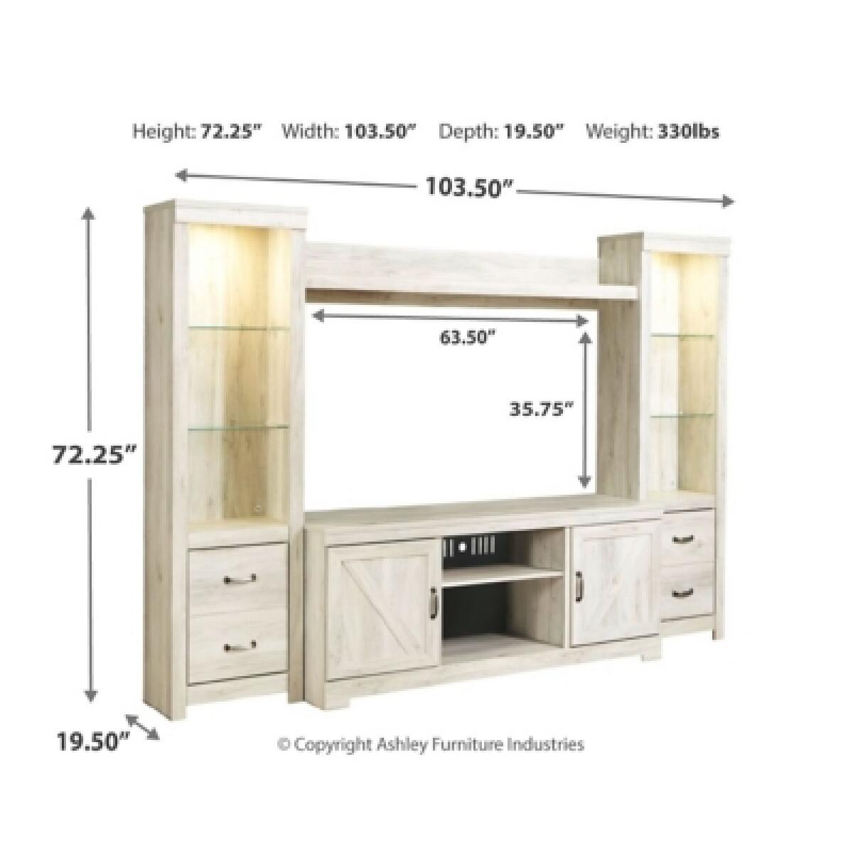 Bellaby 4-Piece Entertainment Center Entertainment Stands Ashley Furniture 14