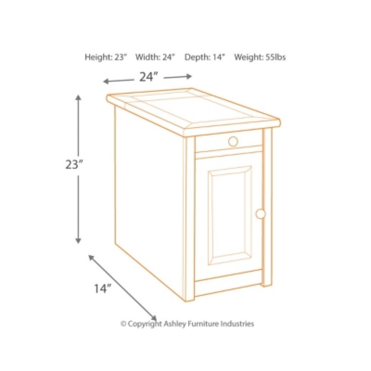 Tyler Creek Chairside End Table with USB Ports & Outlets Chairside Tables Ashley Furniture 19