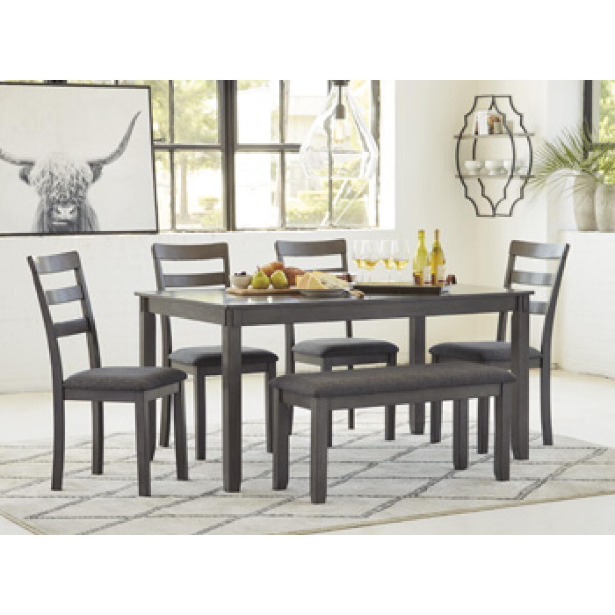Bridson Dining Table and Chairs with Bench (Set of 6) Dining Tables Ashley Furniture 9