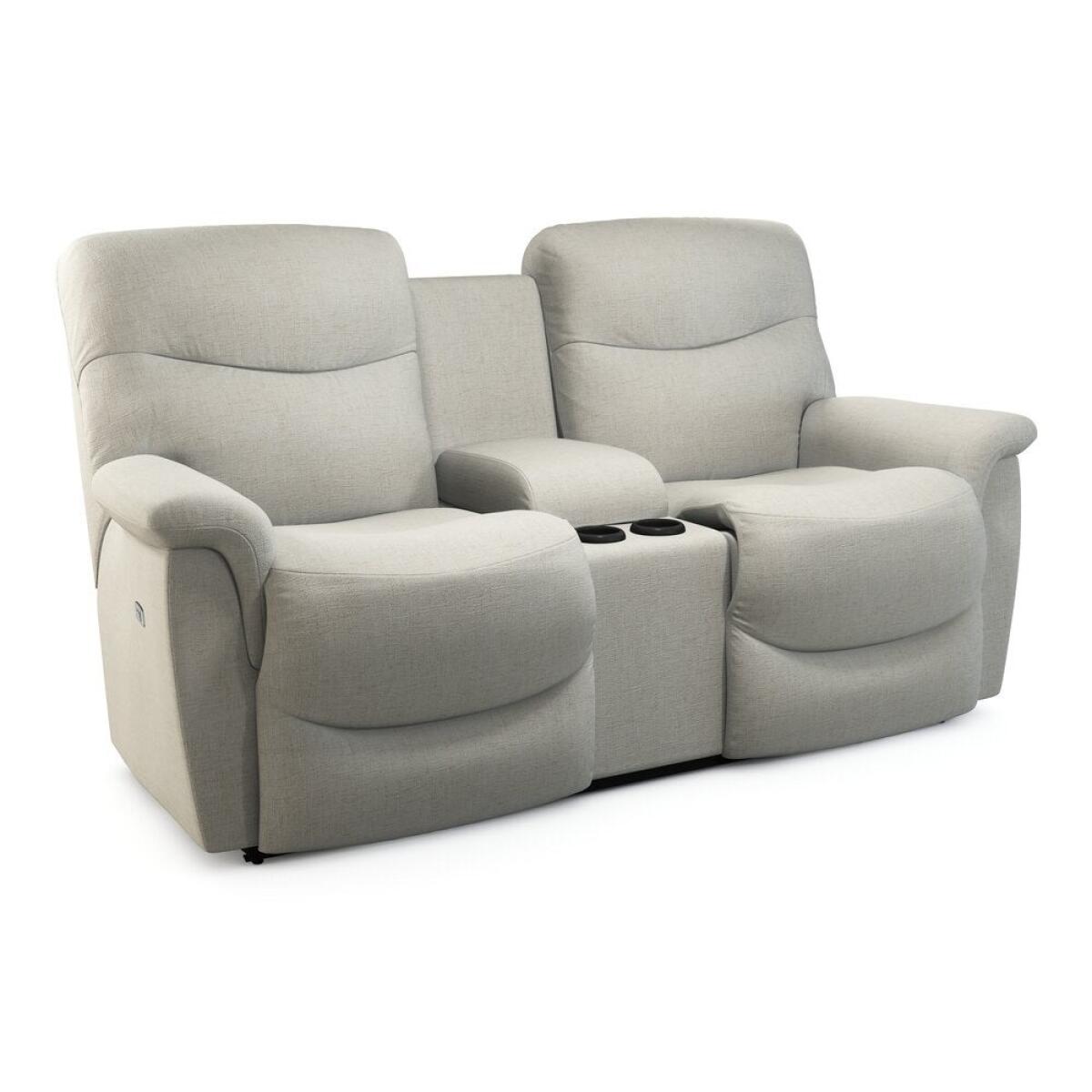 James Power Reclining Loveseat w/ Headrest & Console Loveseats Customizable 2
