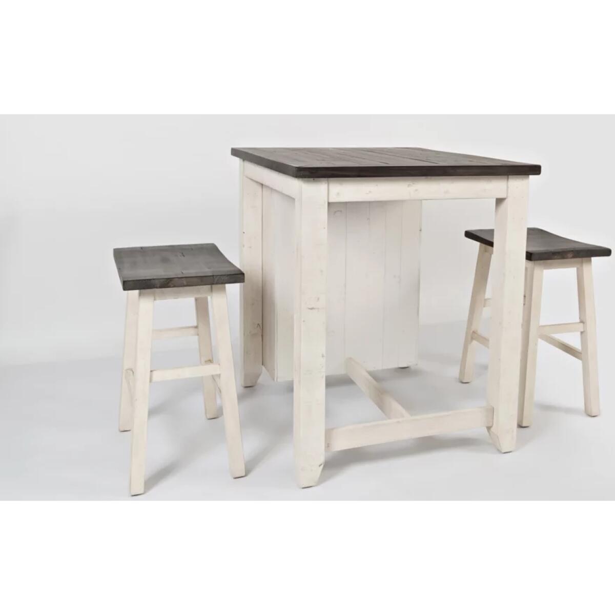 Madison County 3 Piece Counter Height Table Set Vintage White Finish Dining Sets Jofran 11