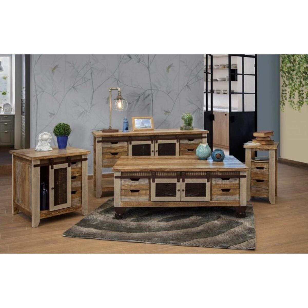 9661 Antique 3 Drawers, 1 Door End Table End tables International Furniture Direct 8
