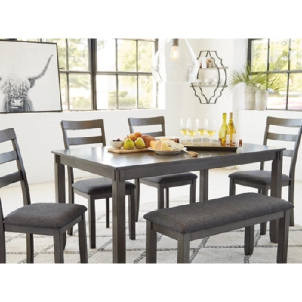 Bridson Dining Table and Chairs with Bench (Set of 6) Dining Tables Ashley Furniture 13