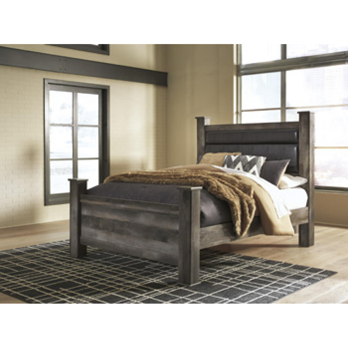 Wynnlow Queen Upholstered Poster Bed Beds Ashley Furniture 4